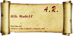 Alb Rudolf névjegykártya