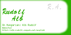 rudolf alb business card